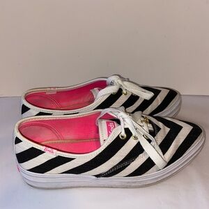 Keds  X Barbie 2024 Black/White Canvas platform Sz Womens 7.5